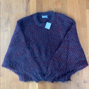 Urban Outfitters Blue & Maroon Fluffy Sweater